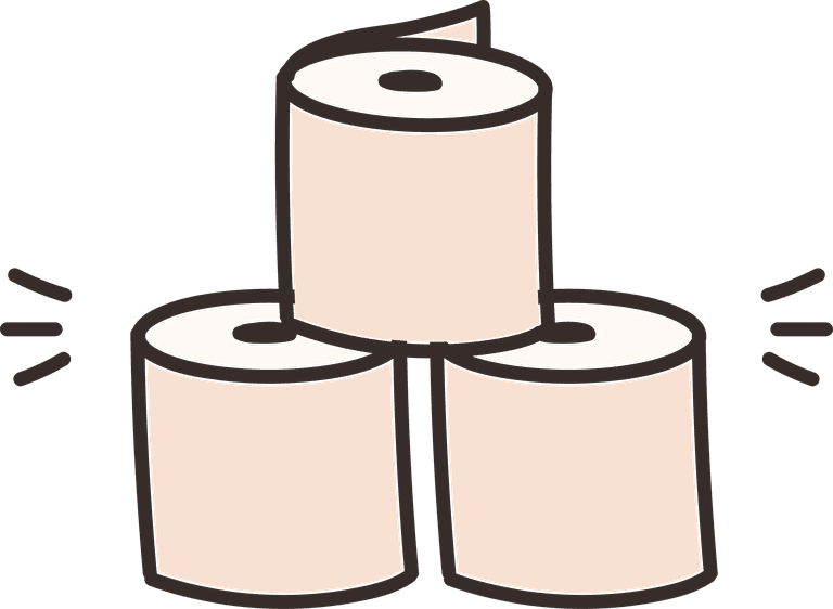 cute social distancing quarantine icon featuring playful toilet paper rolls and cheerful design