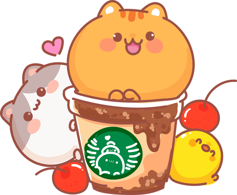 cute stickers set happy cute cats cartoon illustration