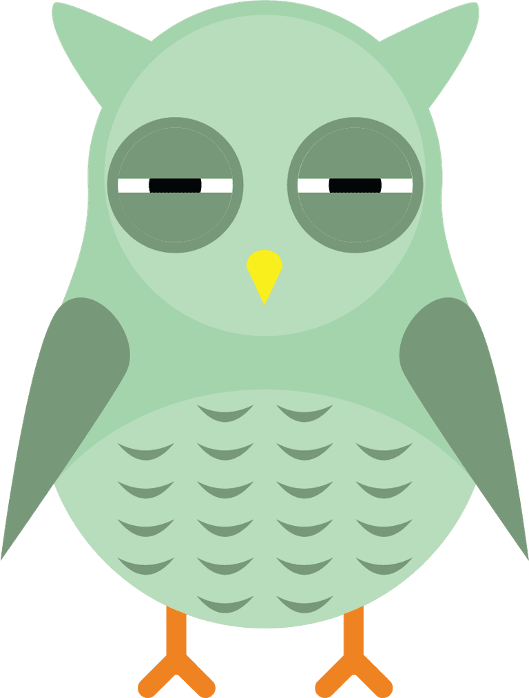 cute illustrations of different owl characters with different poses and expressio