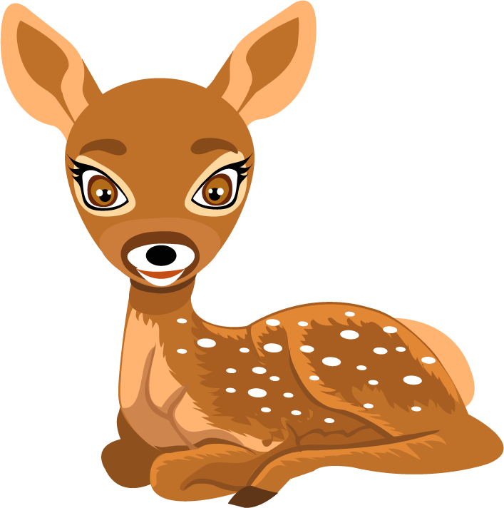 cute wild animals characters: adorable deer for children's room decor or nursery