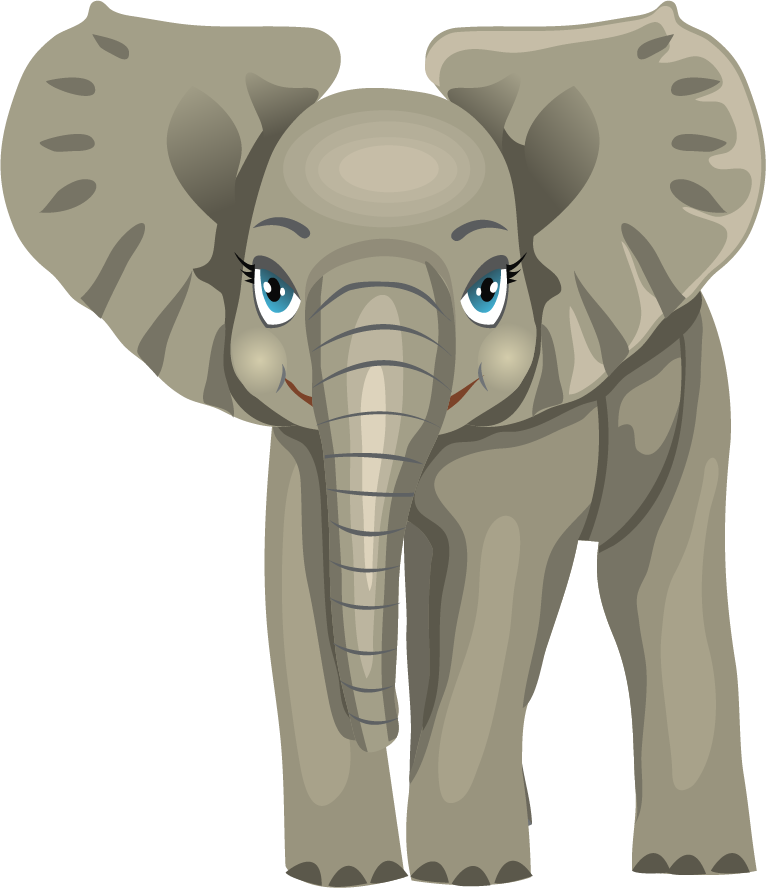 cute wild animals characters featuring an adorable elephant with expressive eyes and charm