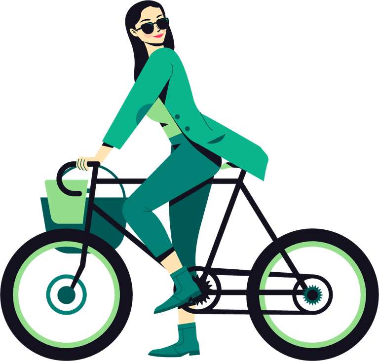 cyclists lifestyle icons bicycle riding sketch cartoon characters