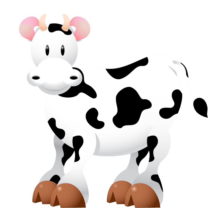 fun dairy cow animal comics for children’s educational materials