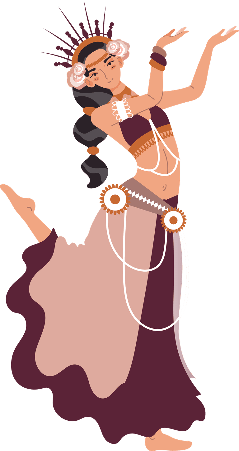dancer beautiful female ritual dancing illustration vector