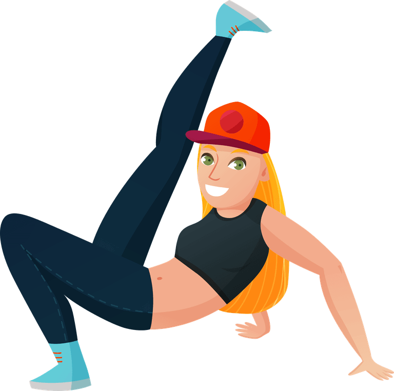 dancer modern types dance set featuring energetic breakdance poses and stylish outfits