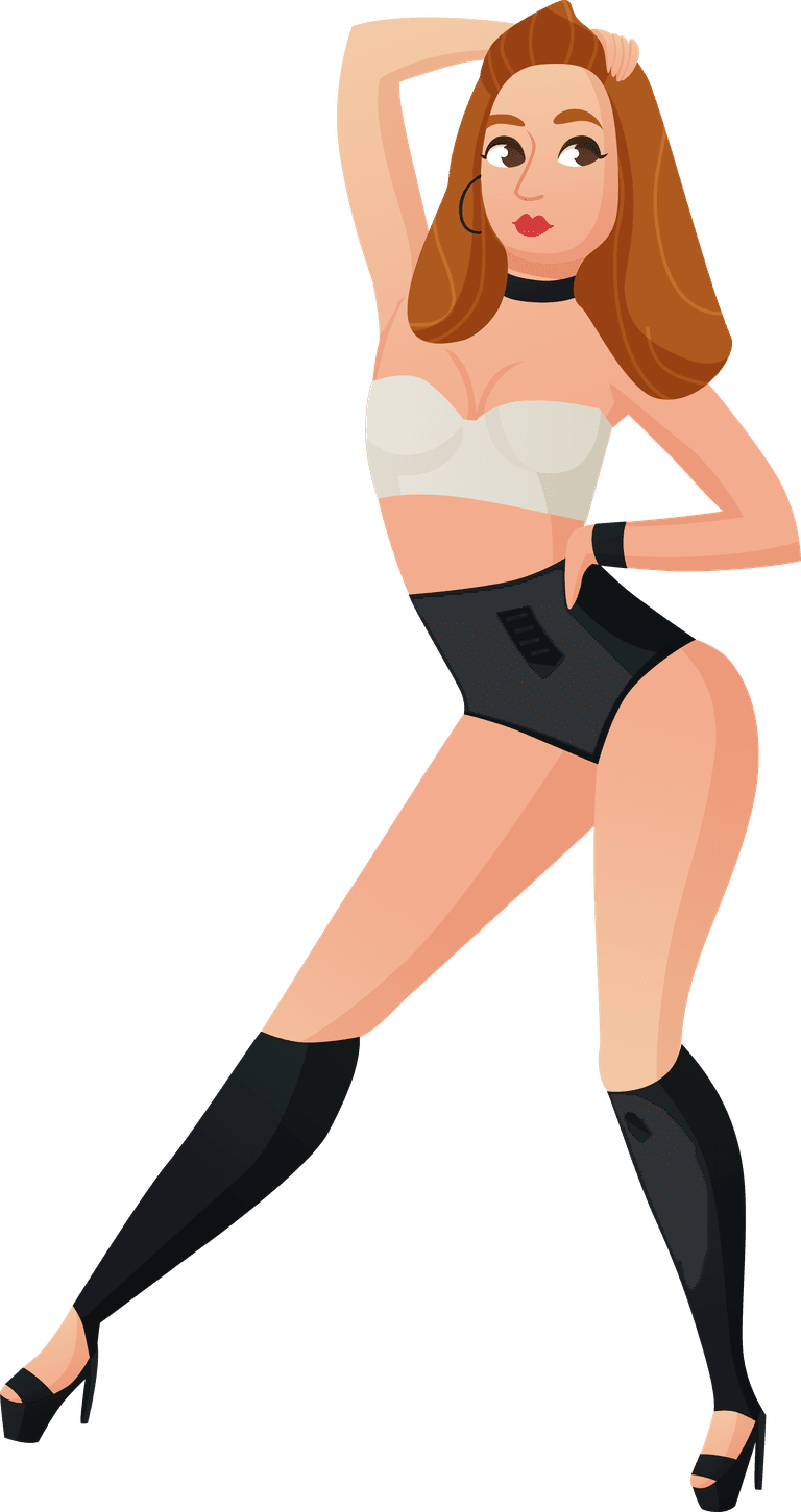dancer modern types dance set with stylish costumes and poses for performances