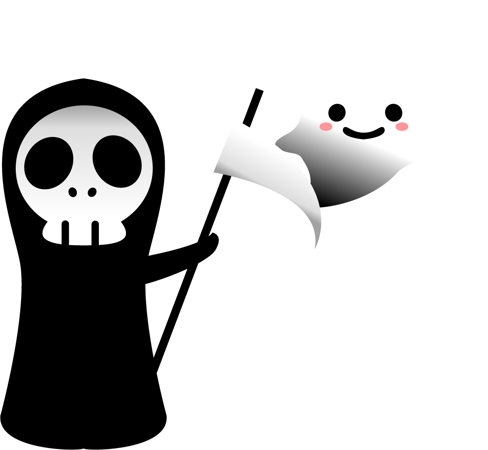 adorable death cute halloween scene vector featuring playful ghosts and charming skulls