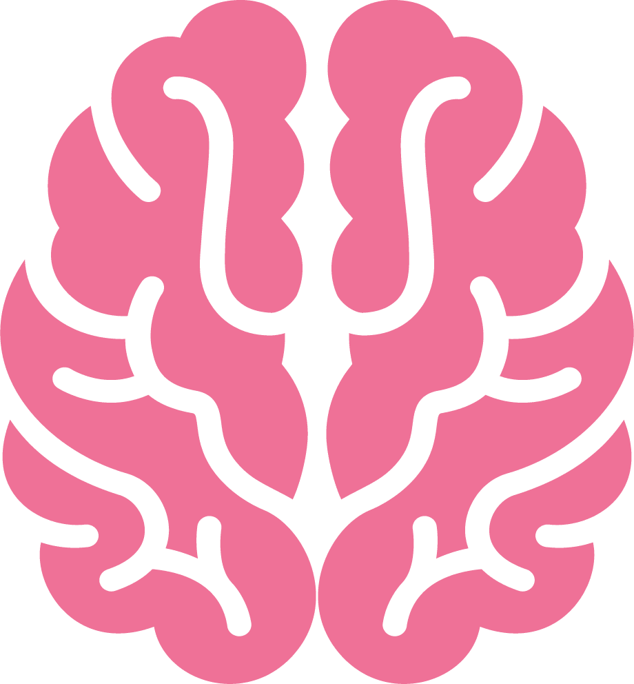 decorative brain icons colorful flat shapes