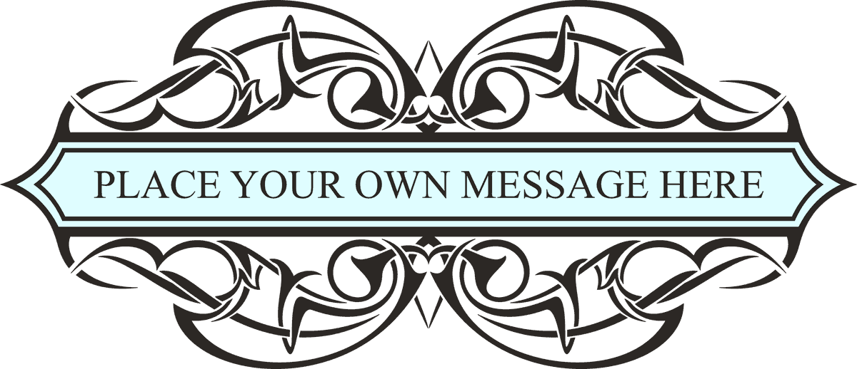 elegant decorative calligraphic element set with customizable message for invitations and signage