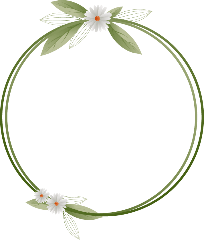 beautiful decorative floral frame for weddings and invitations with charming daisies and leaves