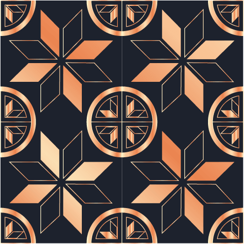 decorative pattern templates shiny symmetrical flora geometric shapes