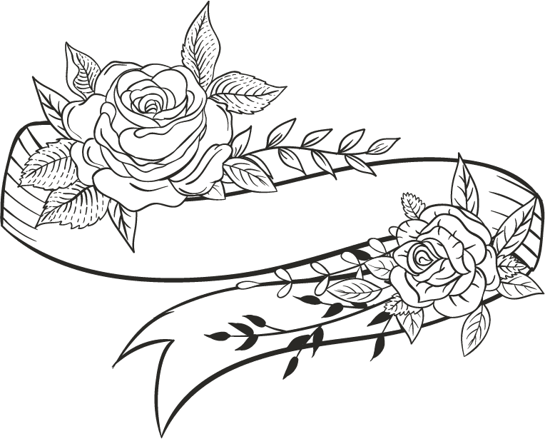 decorative ribbon templates floral decor handdrawn sketch