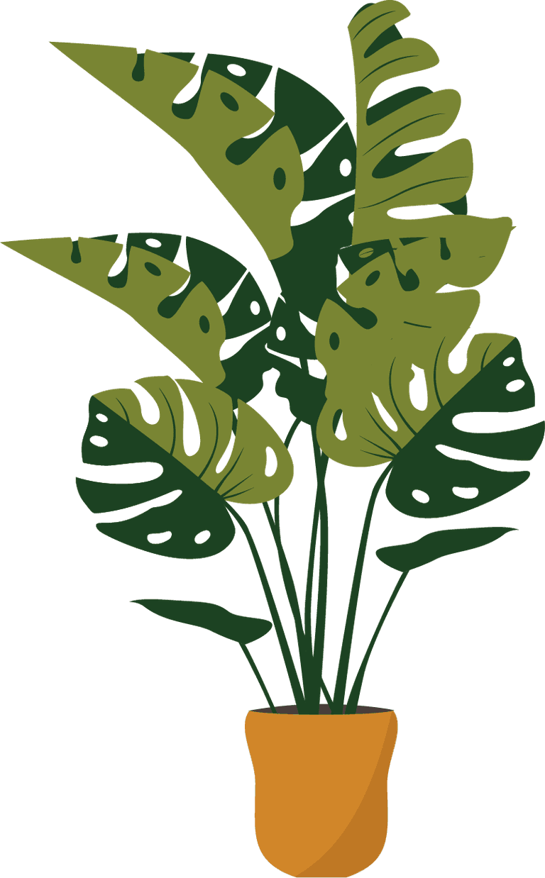 decorative tree pot icons green brown 