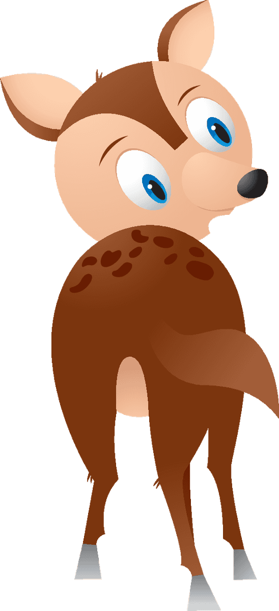 various comics and cartoon animals featuring a playful and cute deer character