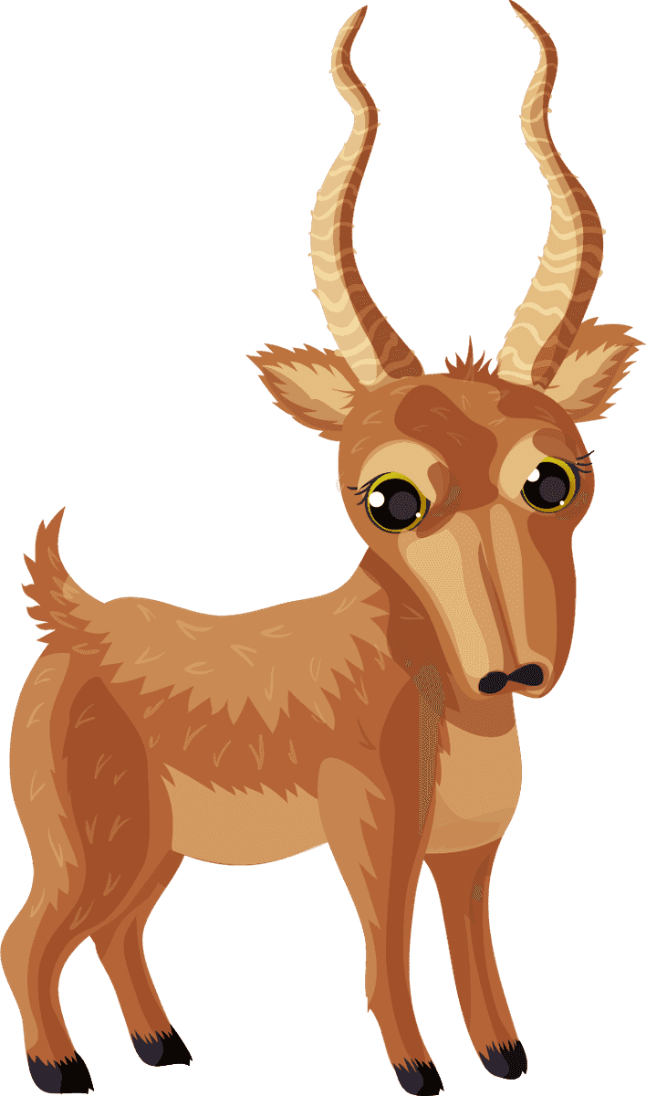 deer cartoon asian animals template for playful educational materials and kids projects