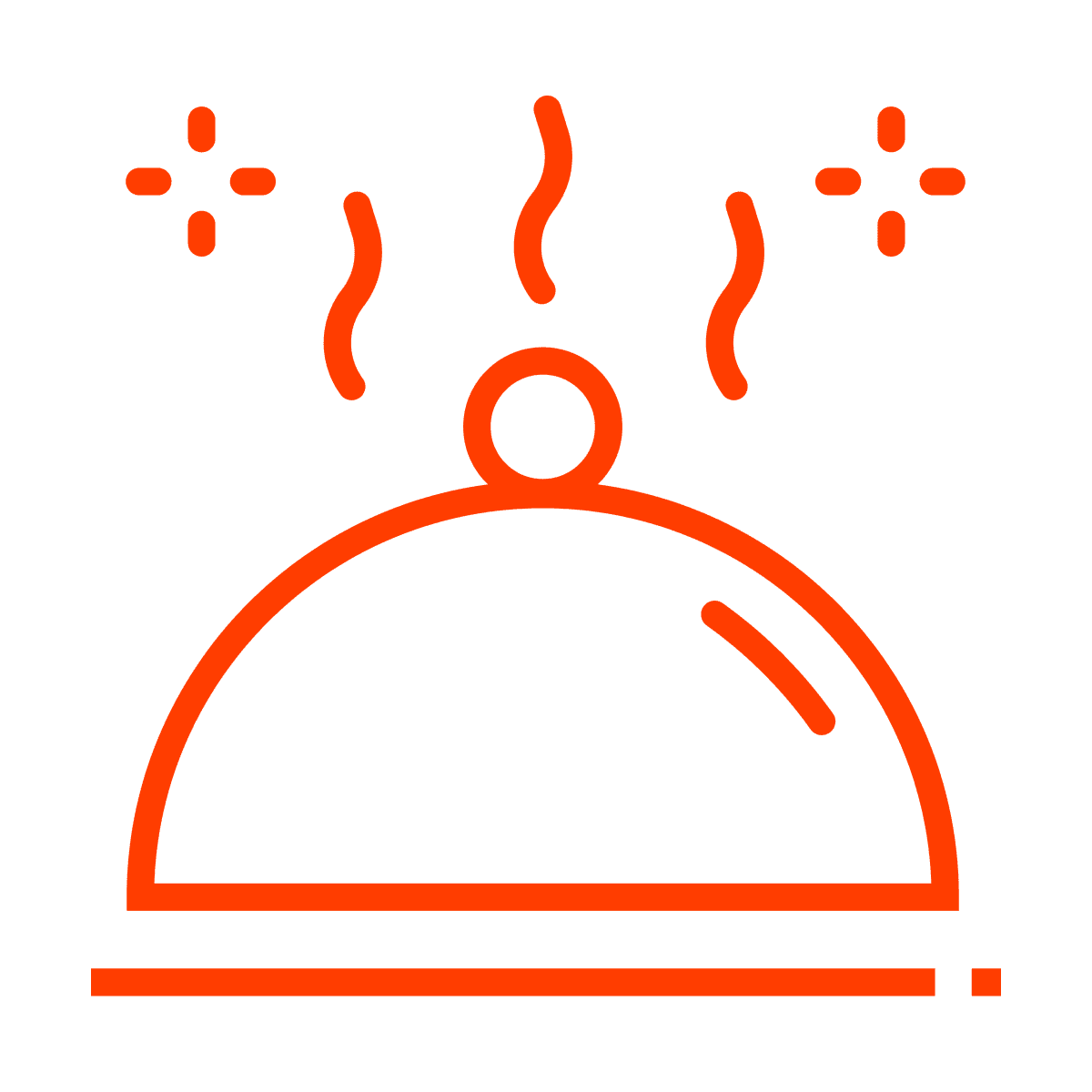 steaming hot meal cover icon in bold style