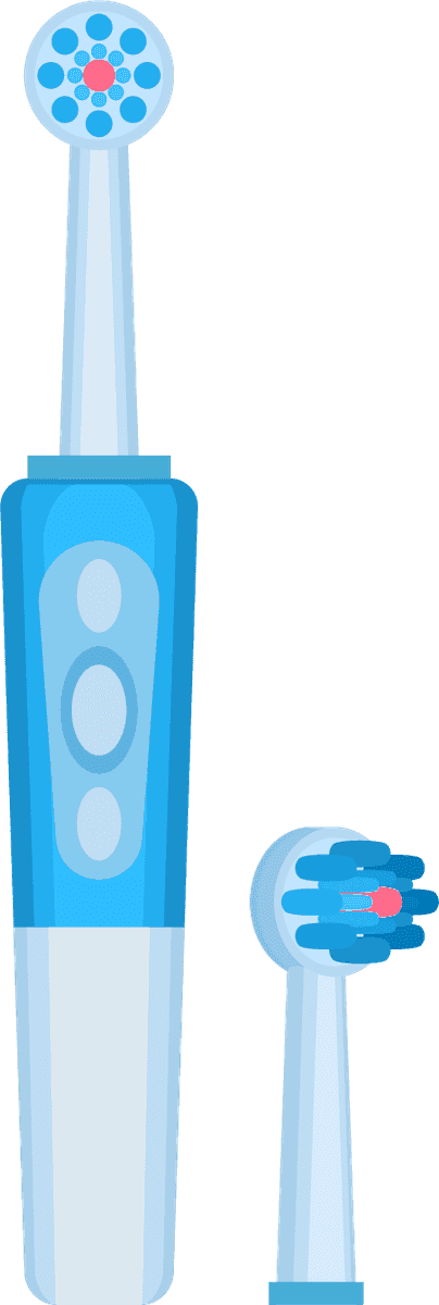 dentist isolated flat icons featuring innovative electric toothbrush designs for effective oral care