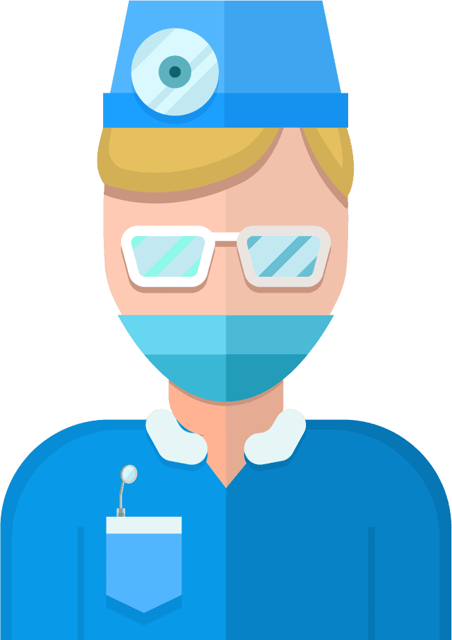 dentist isolated flat icons depicting hygienist and oral care tools for healthcare websites