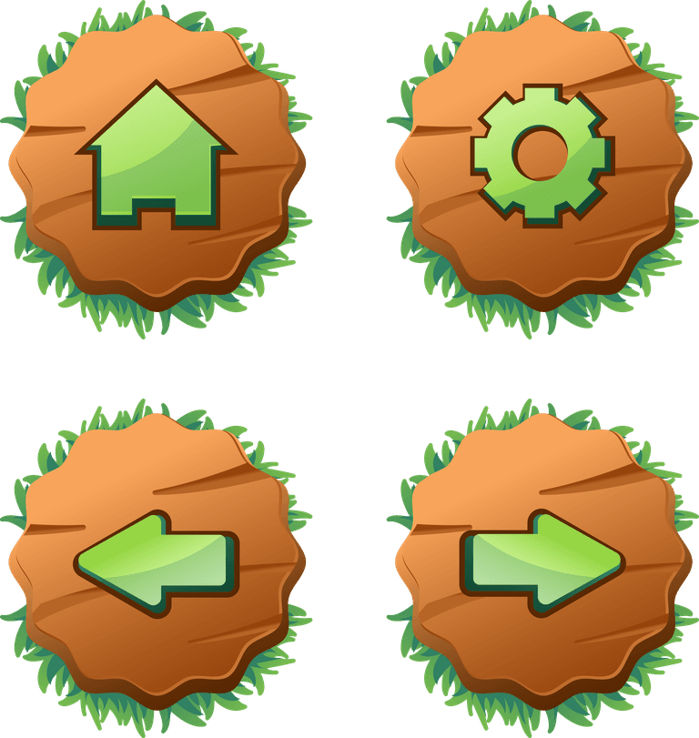 design complete set score button game pop up icon window elements creating medieval rpg video games