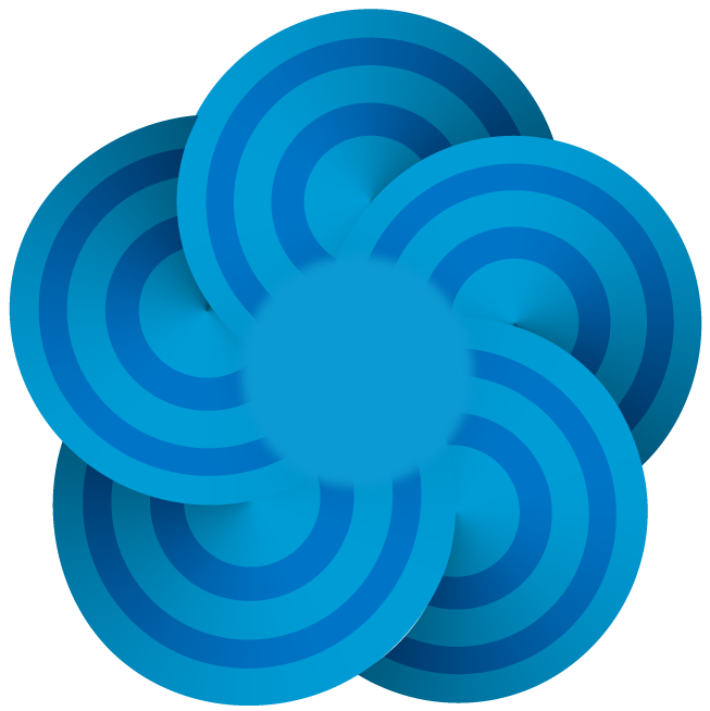 abstract symbols design elements featuring concentric circles in vibrant blue for modern aesthetics