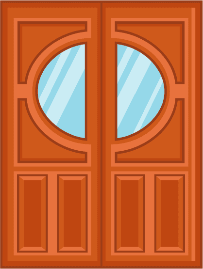 detailed colorful front doors