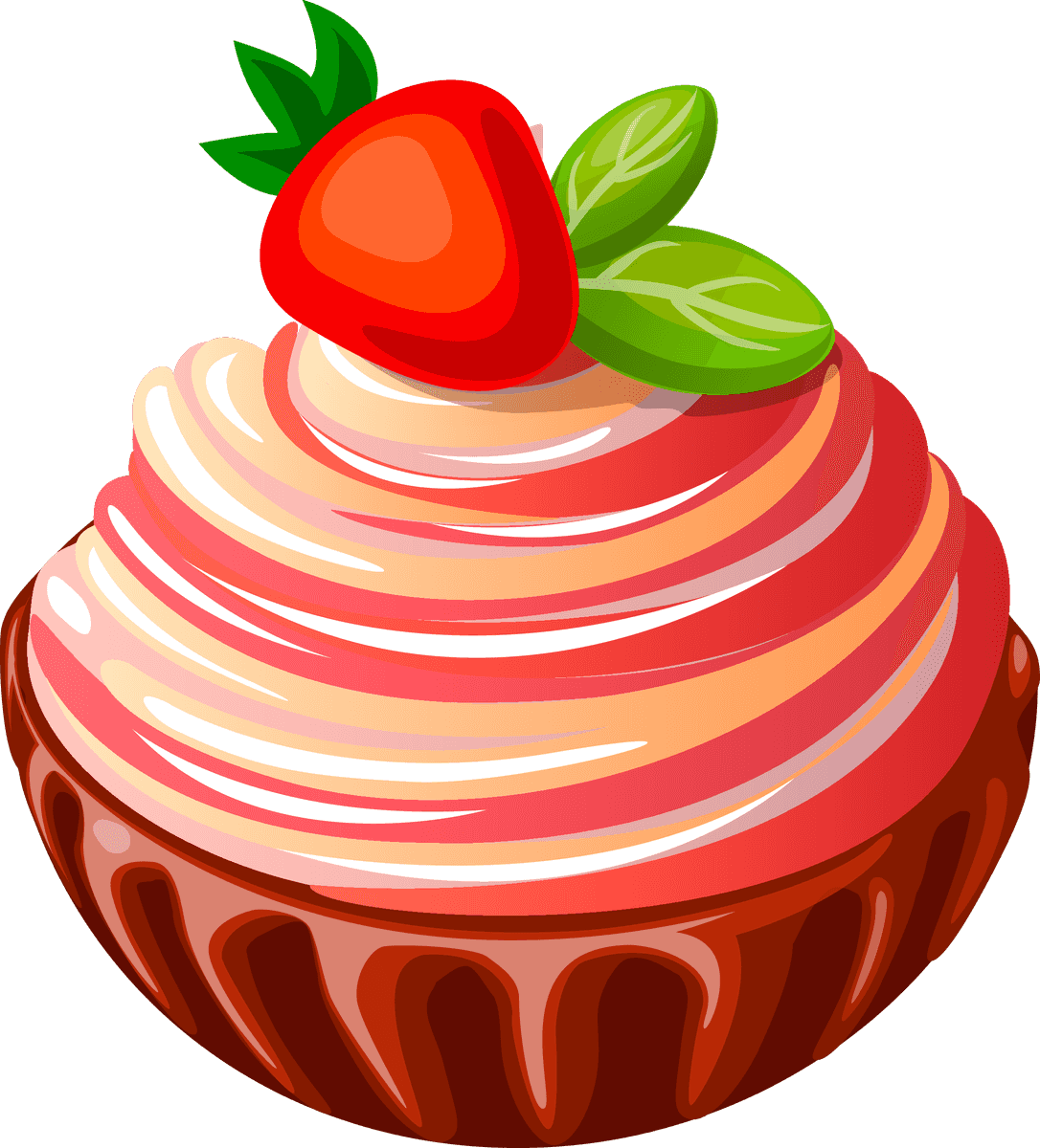 difference sweets cake icon featuring vibrant cupcake with strawberry and creamy frosting