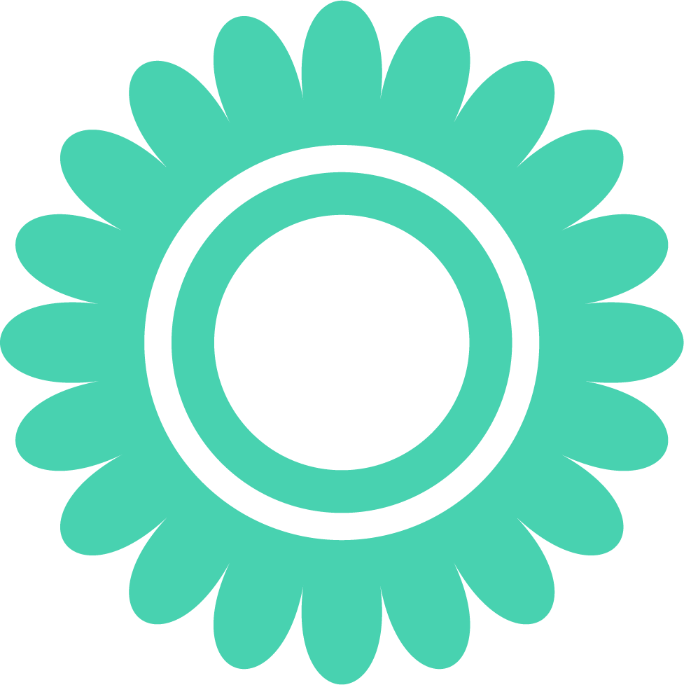 different flat styled isolated colored flowers