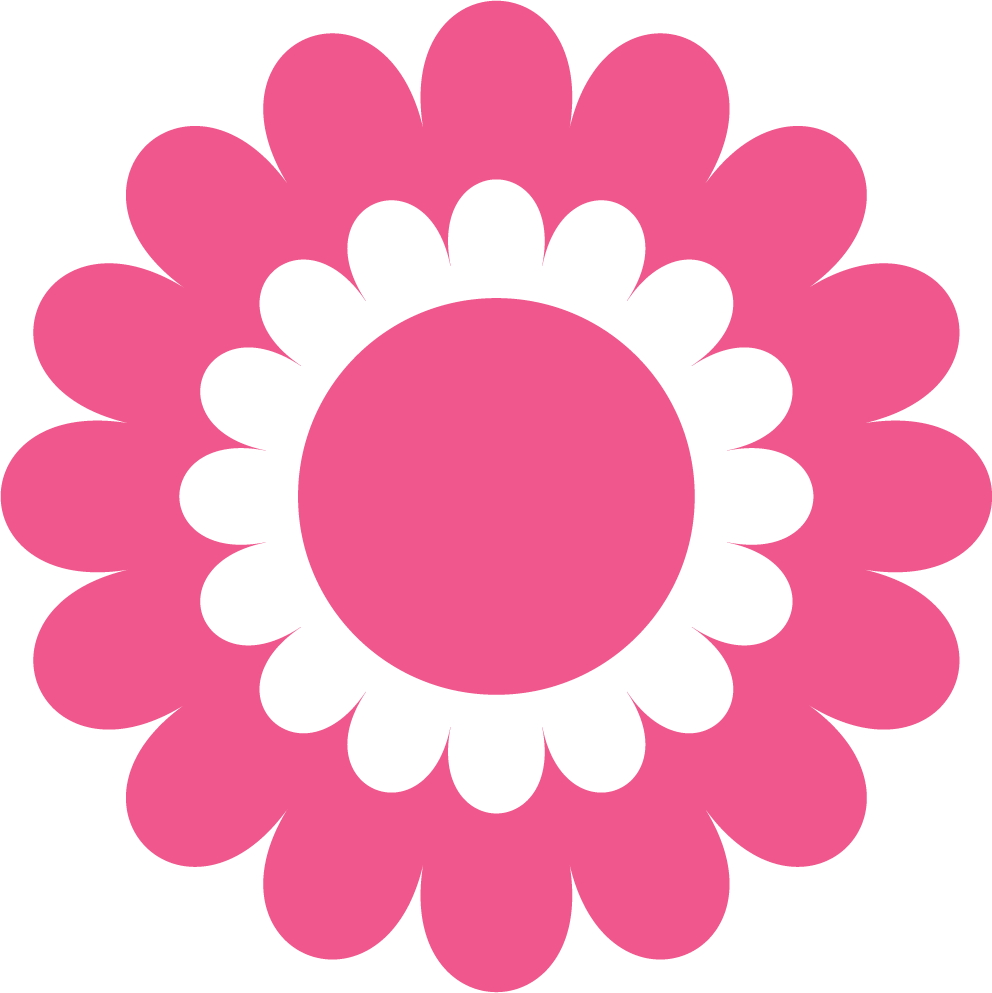 different flat styled isolated colored flowers