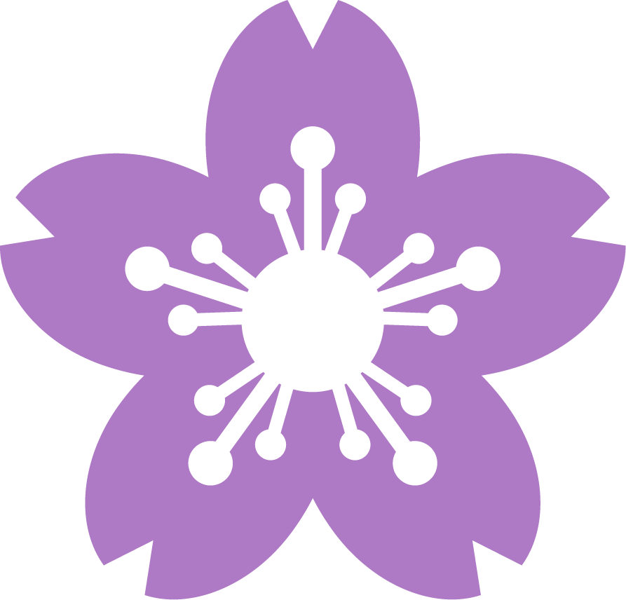 different flat styled isolated colored flowers