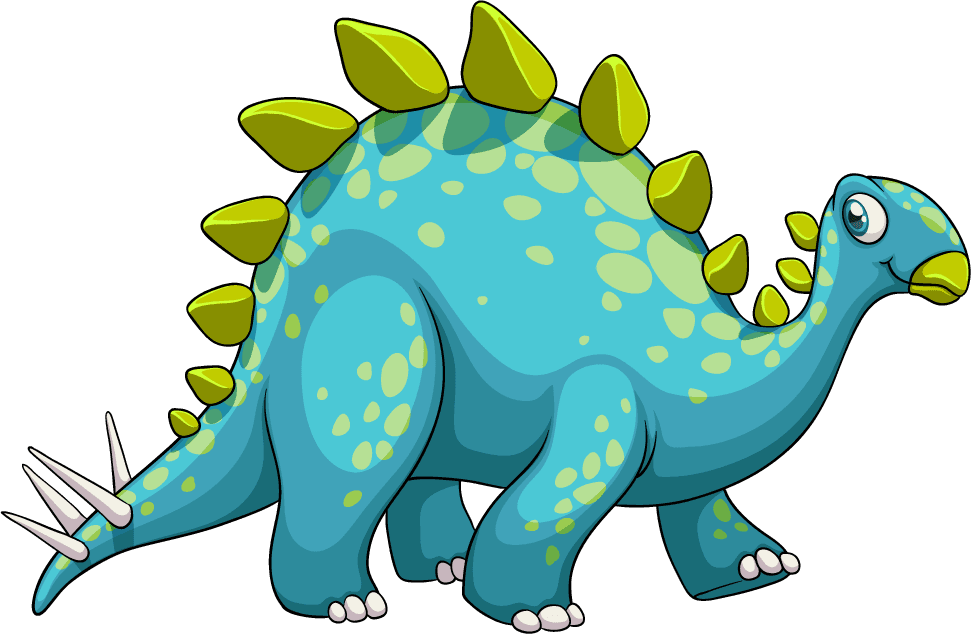 different dinosaur cartoon character isolated with vibrant colors and playful expression