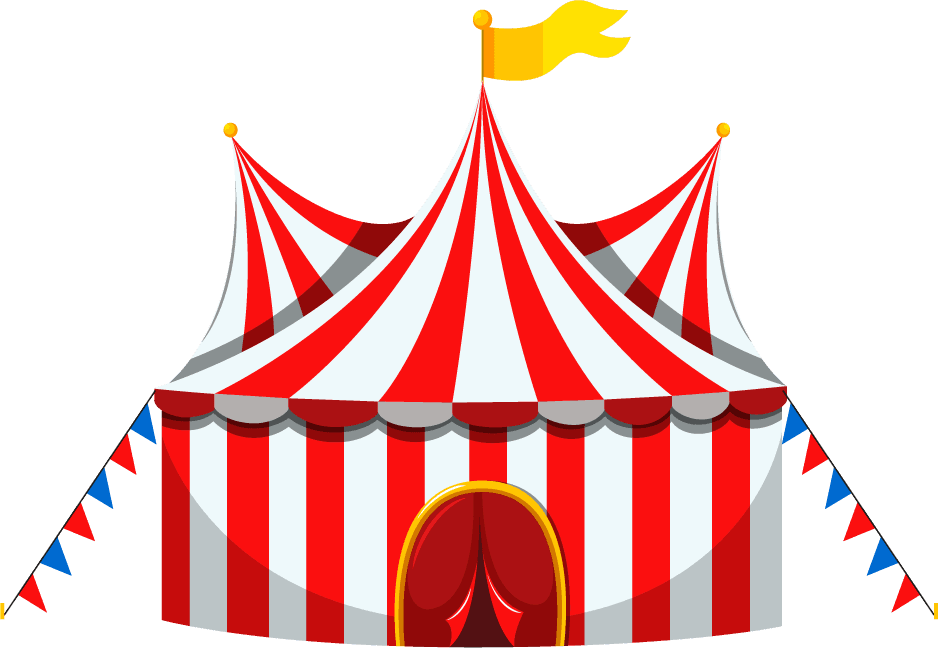 different objects from the circus illustration