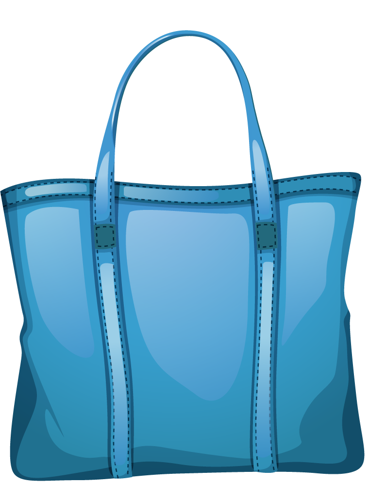 different of handbags illustration featuring a stylish blue tote for everyday use