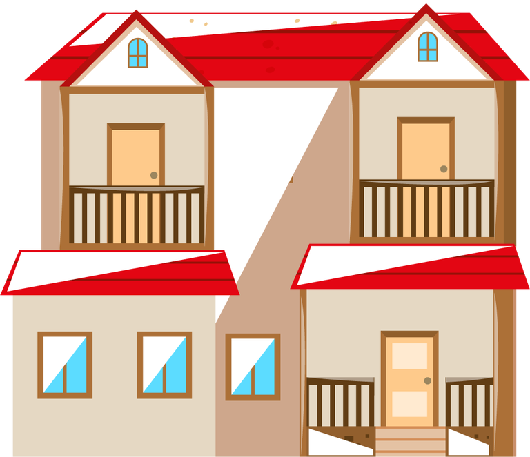 different of houses illustration showcasing colorful twin homes with charming architecture