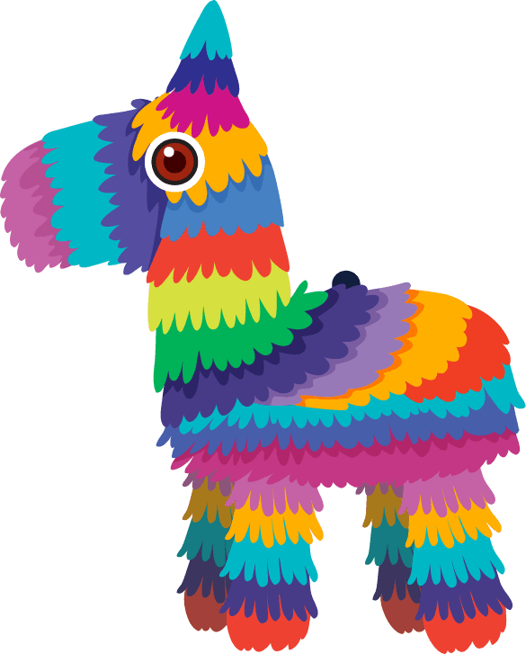 simple kid toys clipart featuring a colorful piñata for festive celebrations and parties
