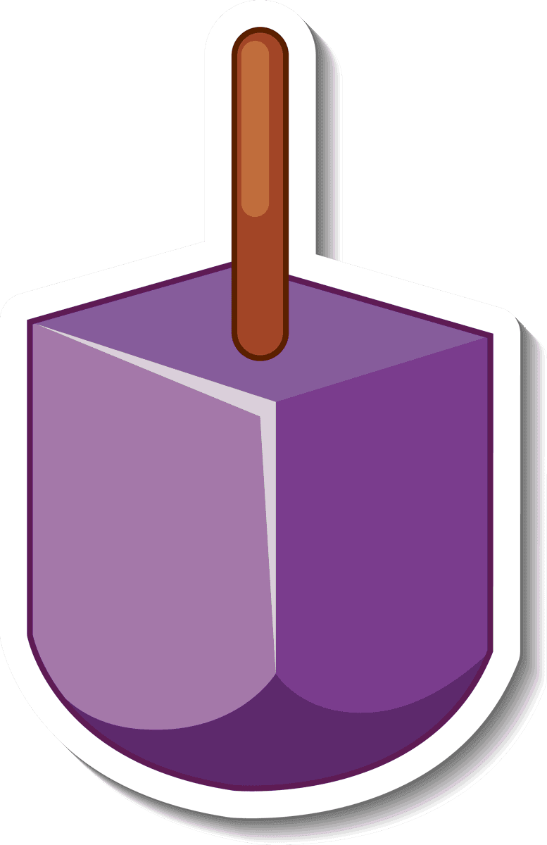 different traditional objects icon featuring a vibrant purple popsicle with a wooden stick