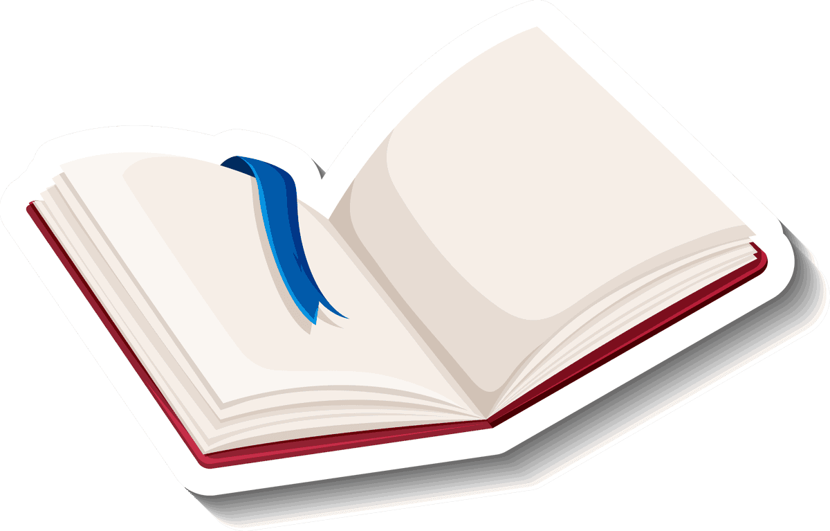 different traditional objects icon featuring an open book with a bookmark for educational use