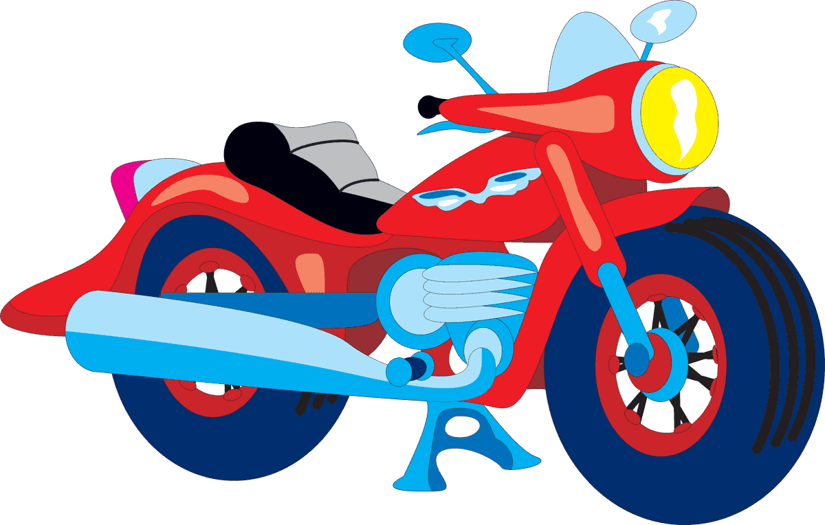 different transportation icons vector with bold motorcycle illustration for fun and creative projects