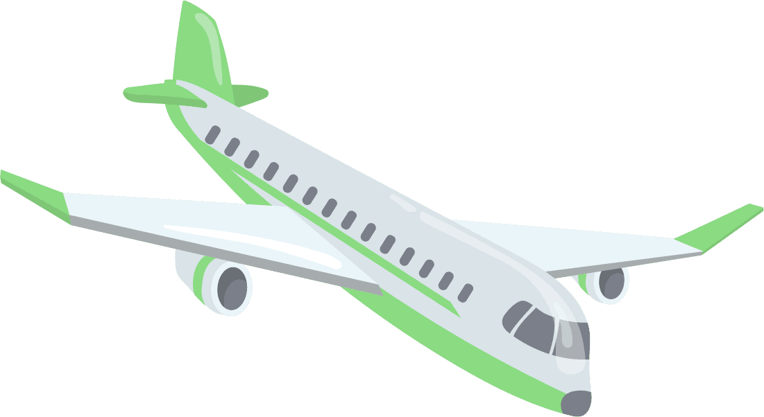 different views airplane set with sleek modern style and eco-friendly elements for various applications