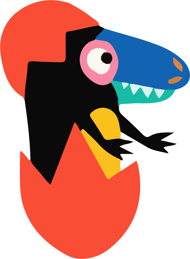 dinos plant art with collages colorful icon sticker