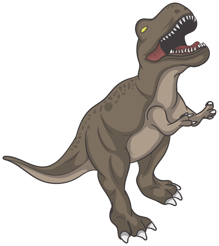 vibrant dinosaur collection illustration featuring a ferocious t-rex for kids’ educational materials