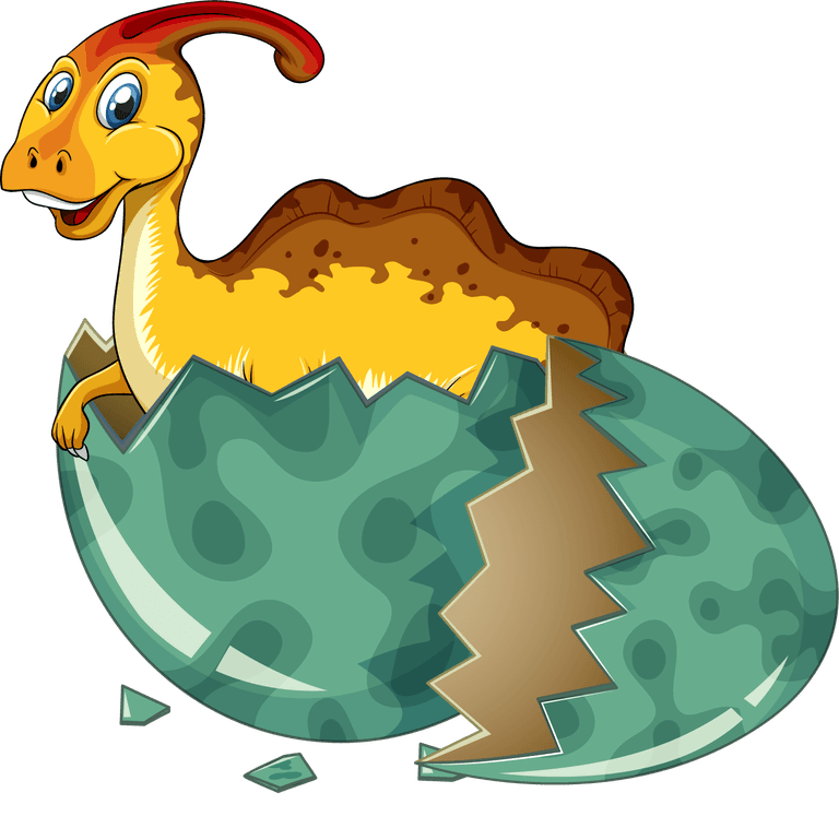 dinosaur happy dinosaur with dinosaurs hatching eggs illustration