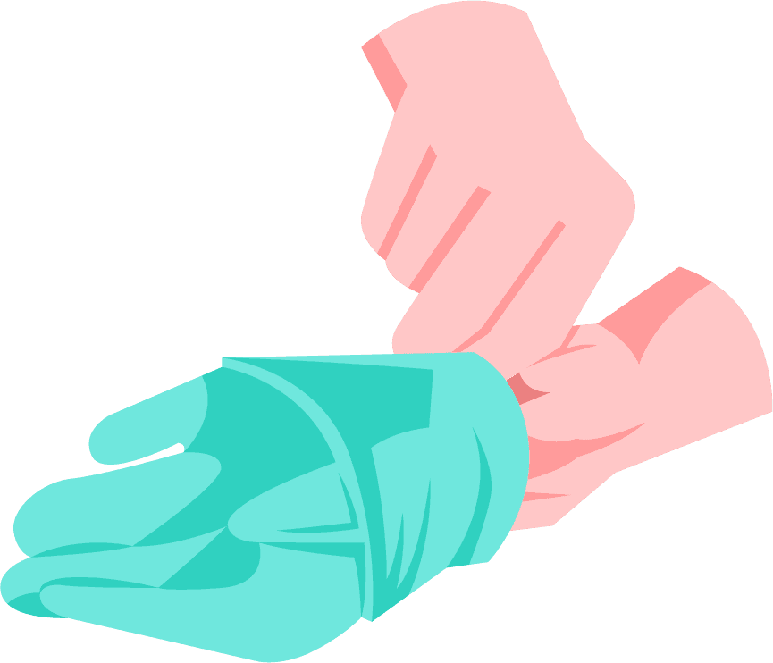 disposable gloves donning infographic