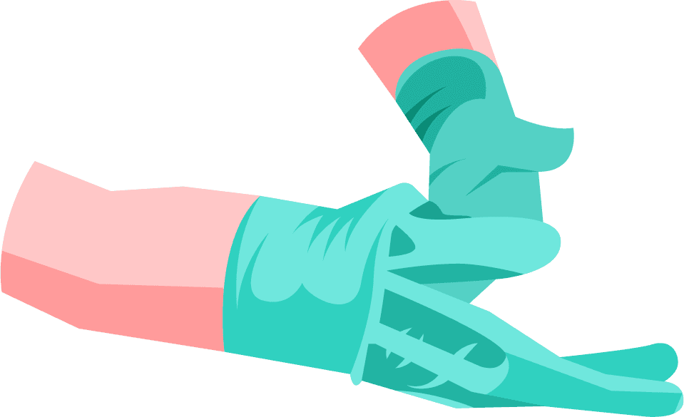 disposable gloves donning infographic for safe handling techniques in healthcare settings