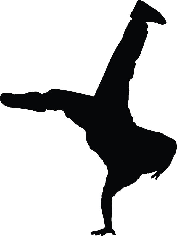 dynamic breakdancing silhouette dj objects free vector for energetic events and branding