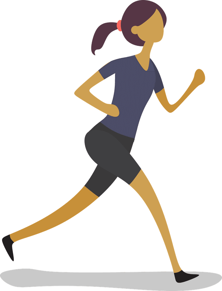 do exercise girls and sport: energetic female runner in active wear capturing motion