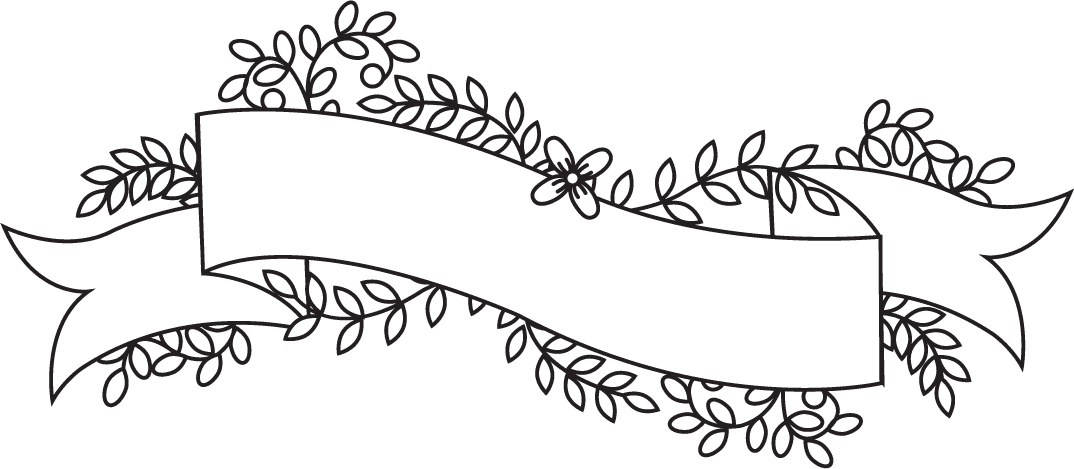 document decorative design elements ribbon flowers sketch