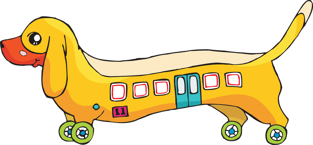 dog bus cartoon animals featuring a fun, whimsical design perfect for children's illustrations