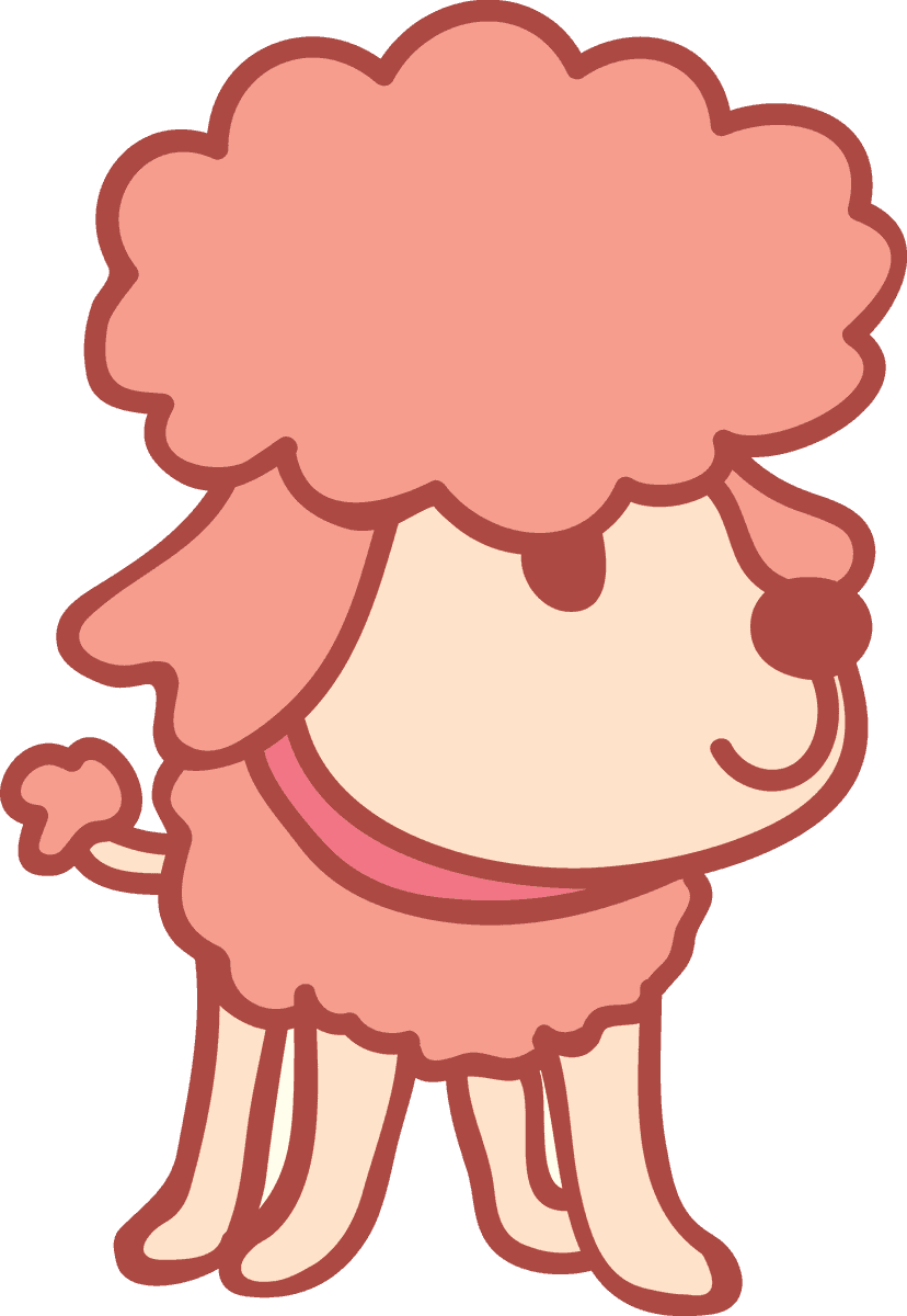 dog cute draw beautiful illustration of a playful poodle with fluffy fur