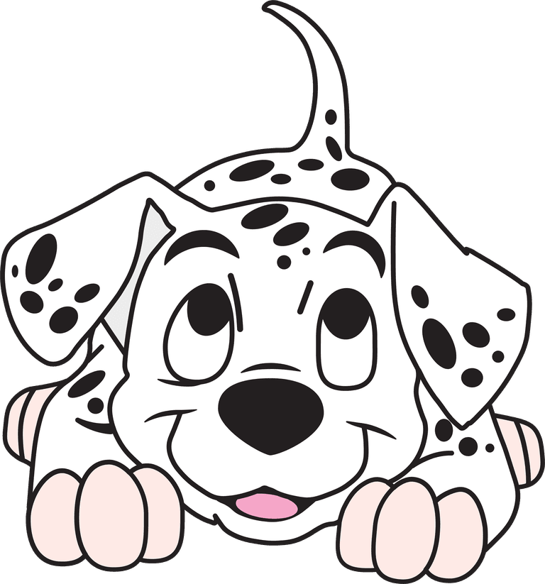 dog dalmatian puppy black and white vector