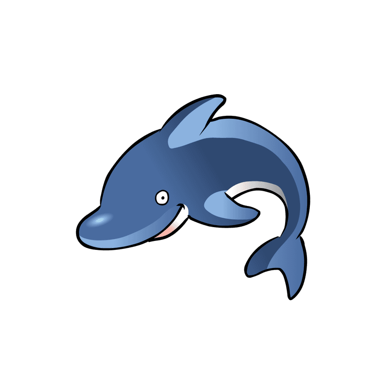 cute dolphin cartoon marine life vector illustration for kids' educational content